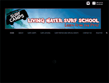 Tablet Screenshot of livingwatersurfschool.com